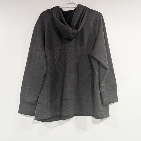Claire France Hooded Cardigan with Large Snaps Heathered Charcoal Size 2X - Picture 5 of 5